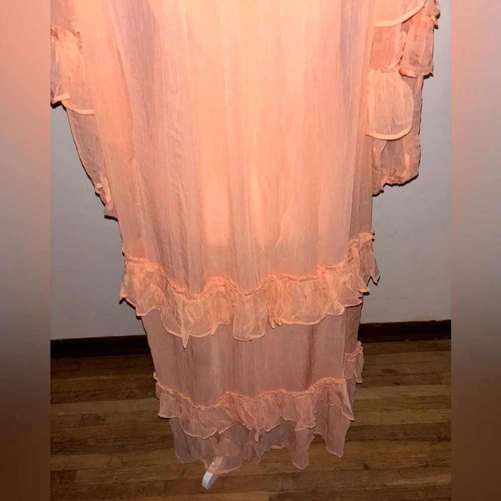 NWT J.Crew Tiered ruffle dress in chiffon 4 Glowy Peach Capro Bridesmaid Preppy